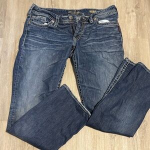 Silver Jeans Women's Straight Leg Jeans - Dark Blue